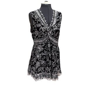 V-Neck, Gathered-Front, Sleeveless Top with Two-Tone Hem (REALLY nice and cute)